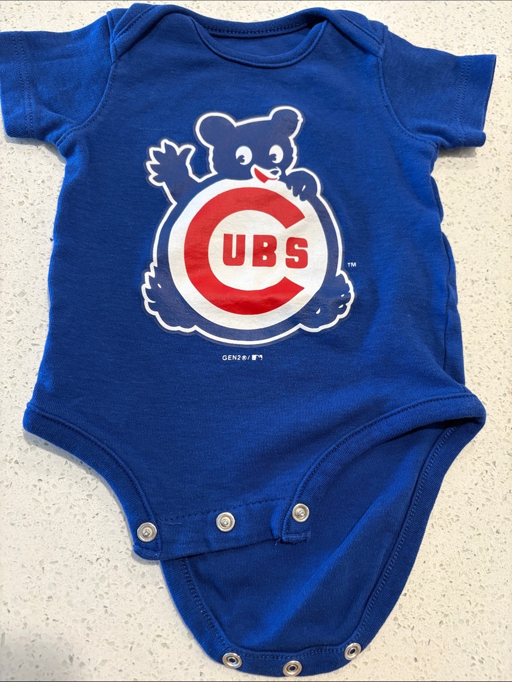 Genuine Merchandise Chicago Cubs Royal Blue Baby Onesie with Logo 0-3 Months